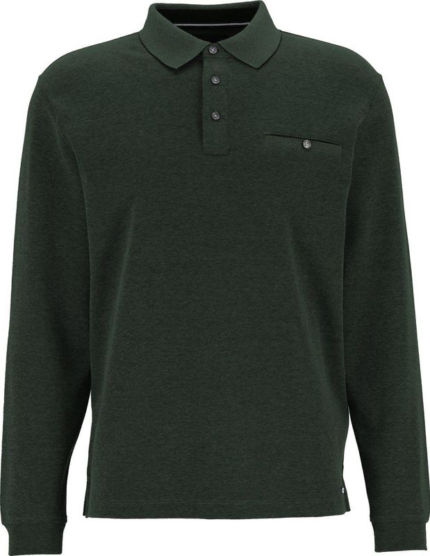 Casa Moda Polo LS Donkergroen - Heren - Longsleeve polo