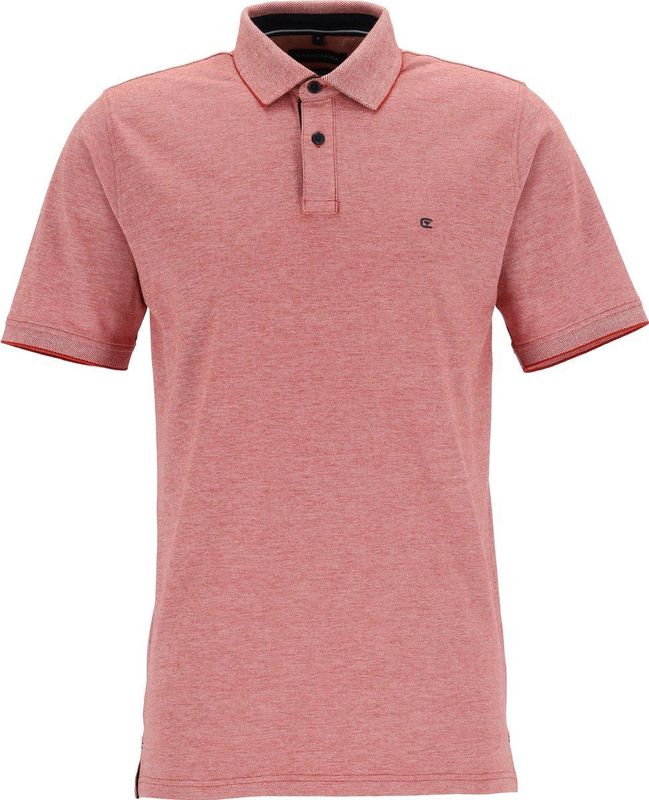 CASA MODA Poloshirt - Rood Melange - Stretch - Korte Mouwen