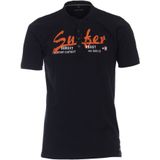 CASA MODA T-Shirt Kurzarm-Henley-Shirt mit Print und Stickerei
