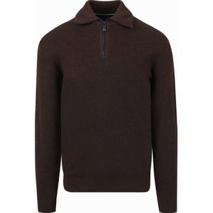 Casa Moda Halfzip Trui Bruin - Heren - Schipperstrui