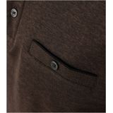 CASA MODA - Comfort Fit - Polo - Donkerbruin - Lange Mouwen, Piqué Breimethode