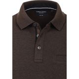 CASA MODA - Comfort Fit - Polo - Donkerbruin - Lange Mouwen, Piqué Breimethode