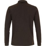 CASA MODA - Comfort Fit - Polo - Donkerbruin - Lange Mouwen, Piqué Breimethode