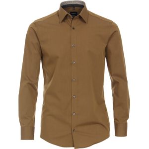 VENTI - Overhemd - Okergeel - Modern Fit - Strijkvriendelijk