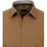 VENTI - Modern Fit Overhemd - Okergeel - Popeline - Strijkvriendelijk