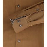VENTI - Modern Fit Overhemd - Okergeel - Popeline - Strijkvriendelijk