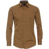 VENTI - Modern Fit Overhemd - Okergeel - Popeline - Strijkvriendelijk