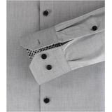 VENTI - Modern Fit - Overhemd - Grijs - Popeline - Strijkvriendelijk