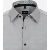VENTI - Modern Fit - Overhemd - Grijs - Popeline - Strijkvriendelijk