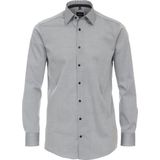VENTI - Modern Fit - Overhemd - Grijs - Popeline - Strijkvriendelijk