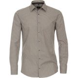 VENTI - Modern Fit - Overhemd - Geel Dessin - Strijkvriendelijk