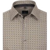 VENTI - Modern Fit - Overhemd - Geel Dessin - Strijkvriendelijk