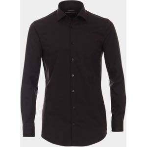 VENTI - Body Fit Overhemd - Blauw - Jersey - Lange Mouwen