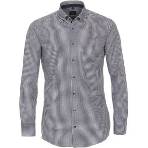 VENTI modern fit overhemd, popeline, blauw met wit geruit