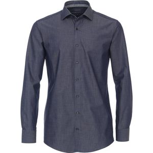 VENTI - Modern Fit Overhemd - Blauw - Strijkvriendelijk