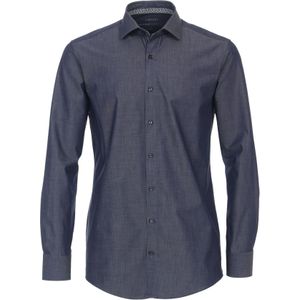 VENTI - Modern Fit Overhemd - Blauw - Strijkvriendelijk