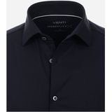 VENTI - Modern Fit Overhemd - Blauw - Jersey - Strijkvriendelijk