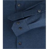 VENTI - Modern Fit Overhemd - Blauw - Jersey - Strijkvriendelijk