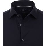 VENTI - Modern Fit Overhemd - Blauw - Jersey - Strijkvriendelijk