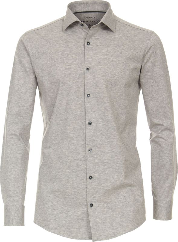 VENTI - Modern Fit - Overhemd - Grijs - Jersey