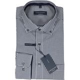 CASA MODA - Comfort Fit - Overhemd - Blauw met Wit Geruit - Popeline