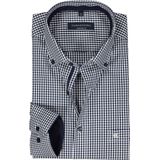 CASA MODA - Comfort Fit - Overhemd - Blauw met Wit Geruit - Popeline