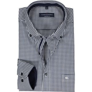 CASA MODA - Comfort Fit - Overhemd - Blauw met Wit Geruit - Popeline