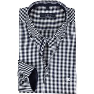 CASA MODA - Comfort Fit Overhemd - Blauw Met Wit Geruit - 100% Katoen - Strijkvriendelijk
