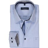 CASA MODA - Blauw Effen - Overhemd - 100% Katoen - Kent Kraag - Lange Mouwen