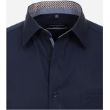 CASA MODA - Comfort Fit Overhemd - Donkerblauw - Popeline - Strijkvriendelijk