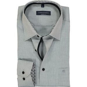 CASA MODA - Comfort Fit Overhemd - Grijs - Katoen - Contrast