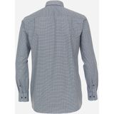 CASA MODA - Comfort Fit Overhemd - Popeline - Blauw met Wit Dessin - Strijkvriendelijk