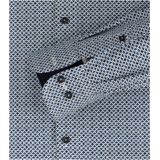 CASA MODA - Comfort Fit Overhemd - Popeline - Blauw met Wit Dessin - Strijkvriendelijk