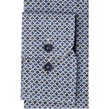 CASA MODA - Comfort Fit Overhemd - Popeline - Blauw met Wit Dessin - Strijkvriendelijk