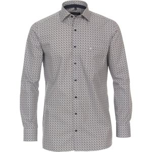 CASA MODA - Comfort Fit Overhemd - Bruin Dessin - Popeline - Strijkvriendelijk