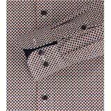 CASA MODA - Comfort Fit - Overhemd - Rood met Blauw en Wit Dessin - Popeline