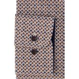 CASA MODA - Comfort Fit - Overhemd - Rood met Blauw en Wit Dessin - Popeline