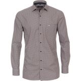 CASA MODA - Comfort Fit - Overhemd - Rood met Blauw en Wit Dessin - Popeline