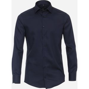 VENTI - Modern Fit - Overhemd - Blauw - Mouwlengte 7 - Twill