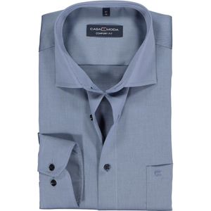 CASA MODA - Overhemd - Blauw - Comfort Fit - Mouwlengte 7 - Strijkvriendelijk