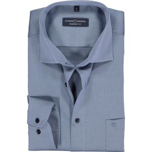 CASA MODA - Overhemd - Blauw - Comfort Fit - Mouwlengte 7 - Strijkvriendelijk