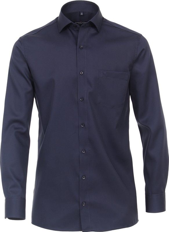 CASA MODA - Overhemd - Blauw - Twill - Extra Lange Mouwen