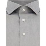 CASA MODA comfort fit overhemd - mouwlengte 7 - twill - grijs - Strijkvrij - Boordmaat: 40