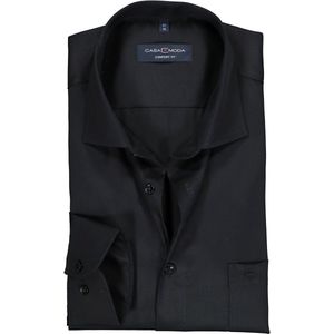 CASA MODA - Comfort Fit - Overhemd - Zwart - Strijkvrij - Mouwlengte 72 cm