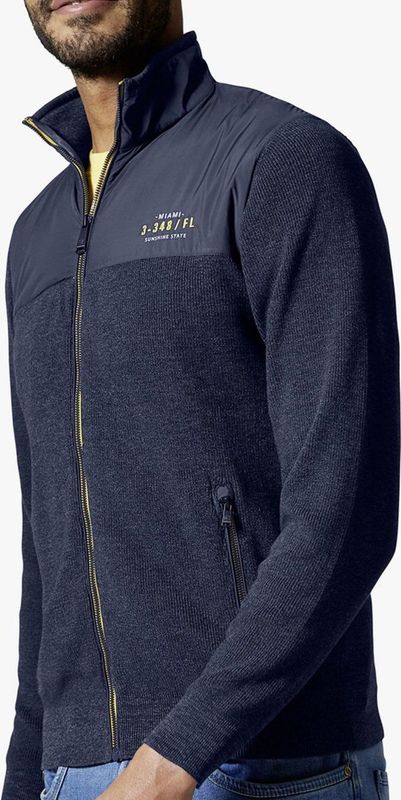 Casa Moda - Vest - Blauw - Katoen - Geprint Design