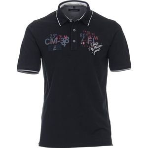 CASA MODA - Polo - Blauw - Korte Mouwen - Piqu&eacute Breimethode
