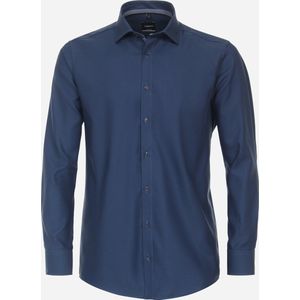 VENTI - Modern Fit - Overhemd - Blauw - Strijkvriendelijk