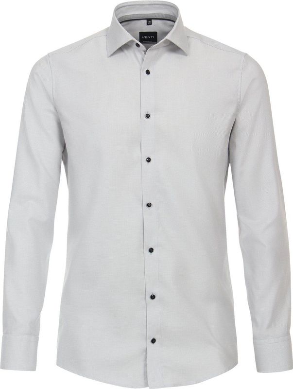 VENTI modern fit overhemd, structuur, grijs