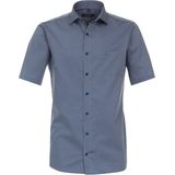 CASA MODA - Modern Fit - Overhemd - Blauw - Korte Mouw - Strijkvriendelijk