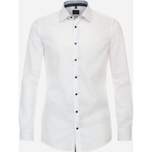 VENTI - Body Fit - Overhemd - Wit - Mouwlengte 72 cm - Strijkvriendelijk
